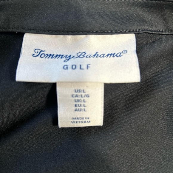 Tommy Bahama Golf Black Fitted Polo Short Sleeve Tee - Picture 3 of 6